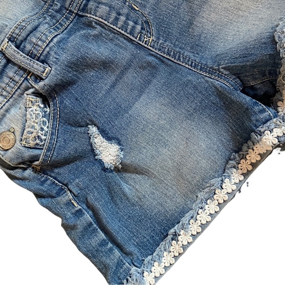 Jordache Girl Denim Overalls with Lace Trim - Picture 6 of 9